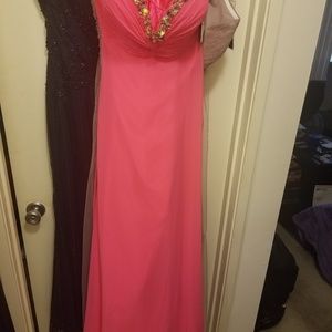 Coral color gown